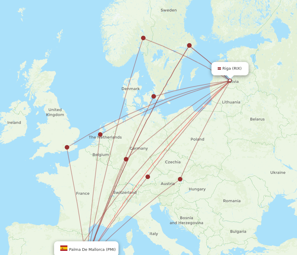 RIX-PMI flight routes