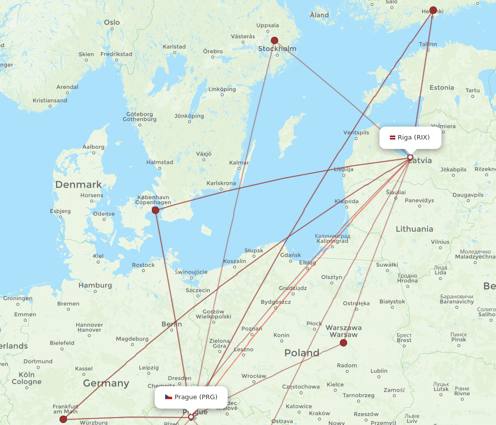 RIX-PRG flight routes