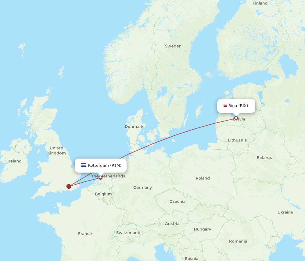 RIX to RTM flights and routes map