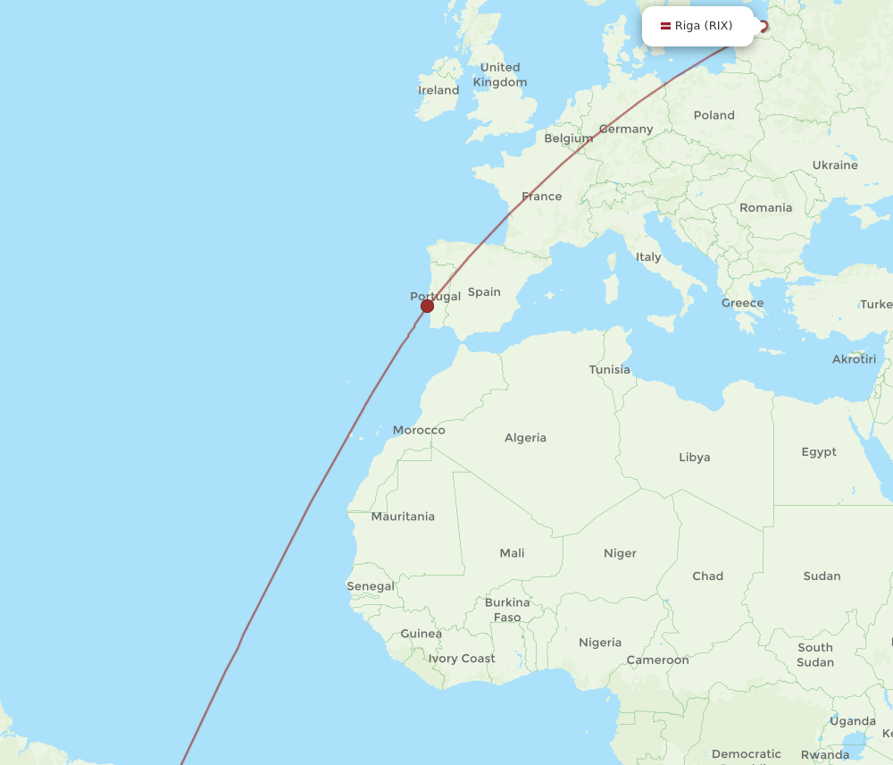 RIX to SSA flights and routes map