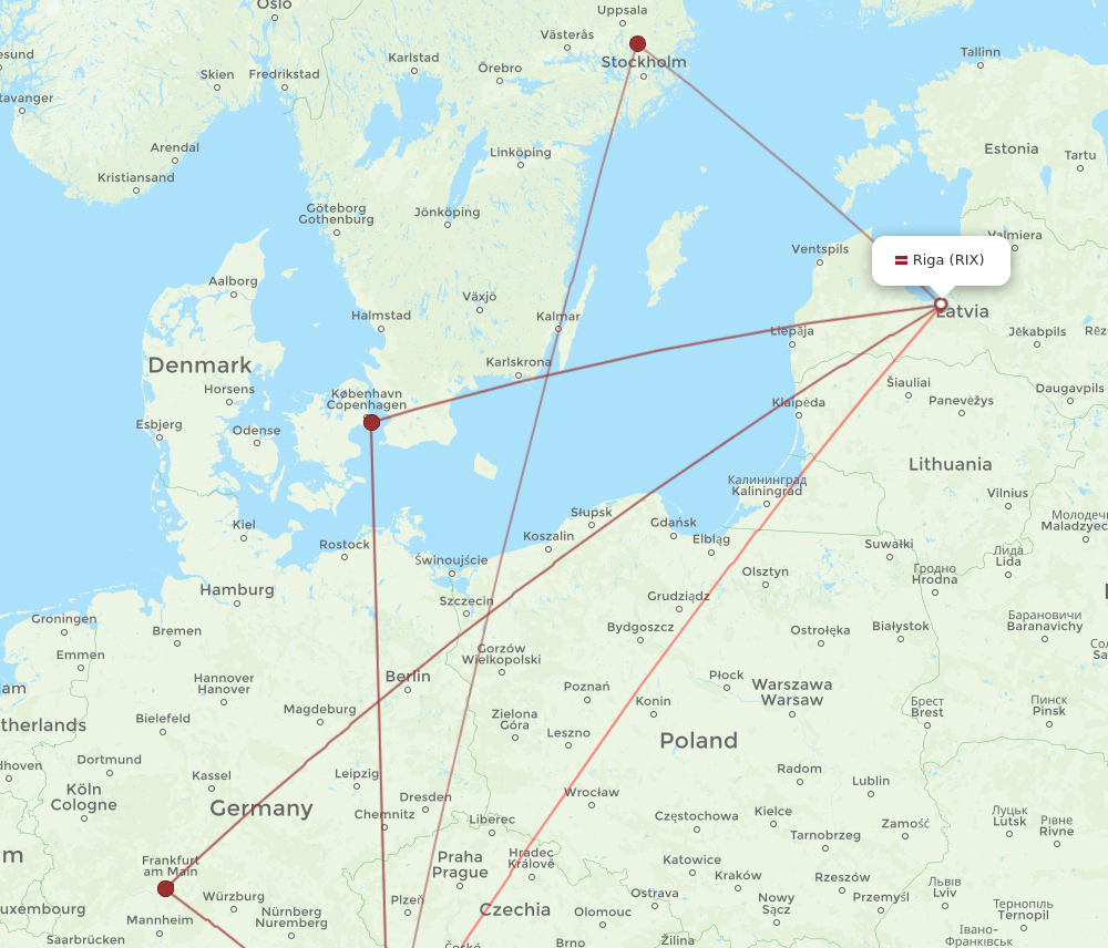 RIX to SZG flights and routes map