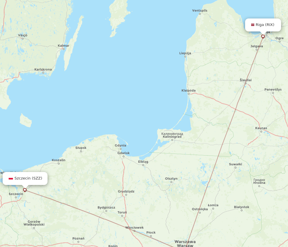 RIX to SZZ flights and routes map