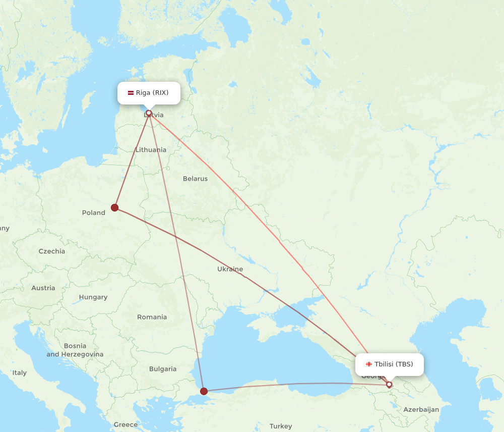 RIX-TBS flight routes