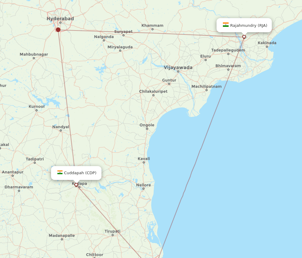 RJA-CDP flight routes