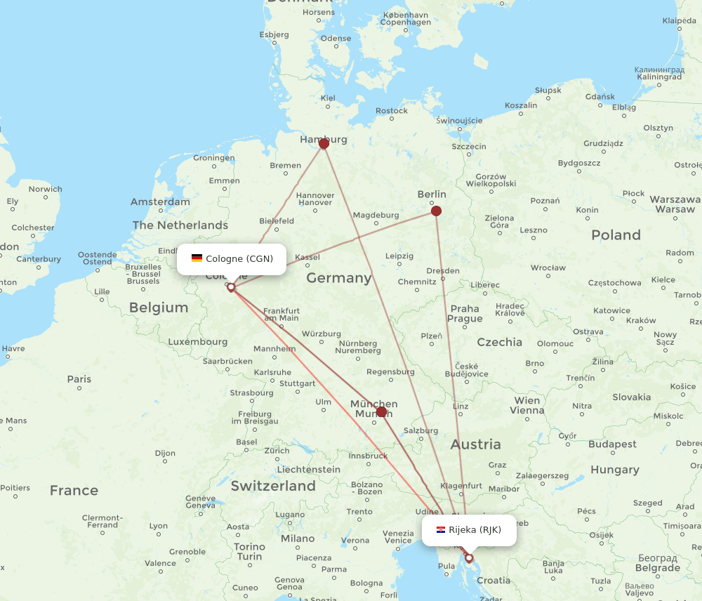 RJK-CGN flight routes