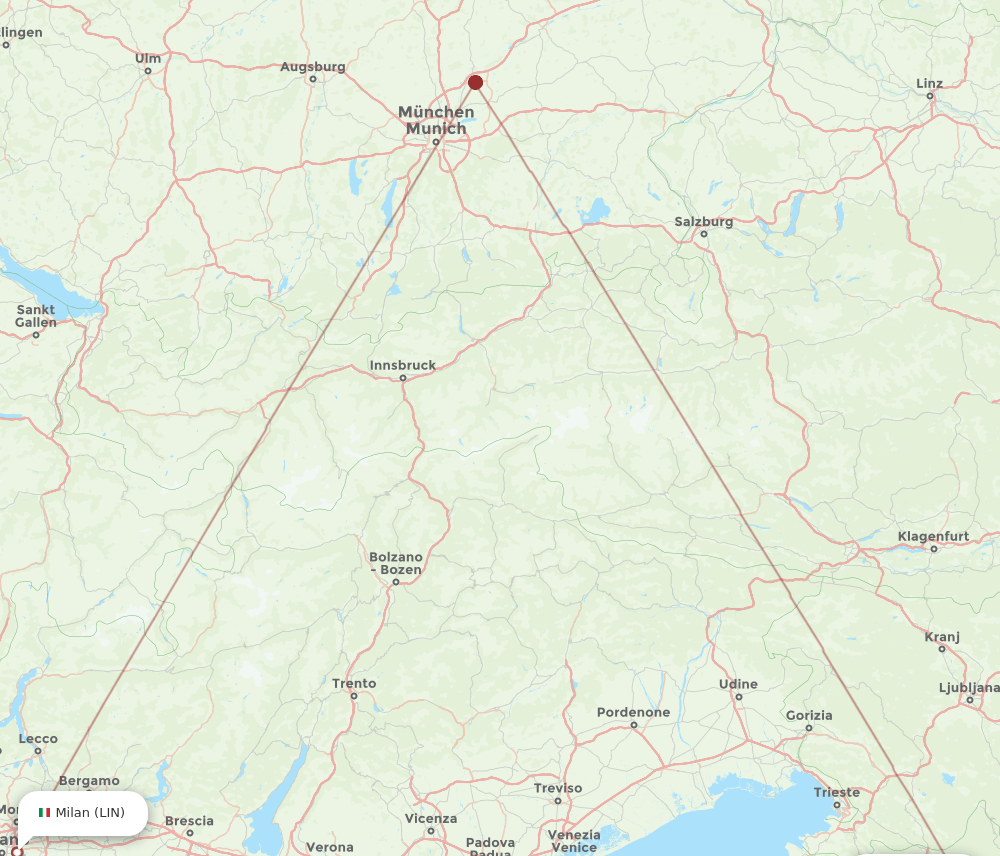 LIN to RJK flights and routes map