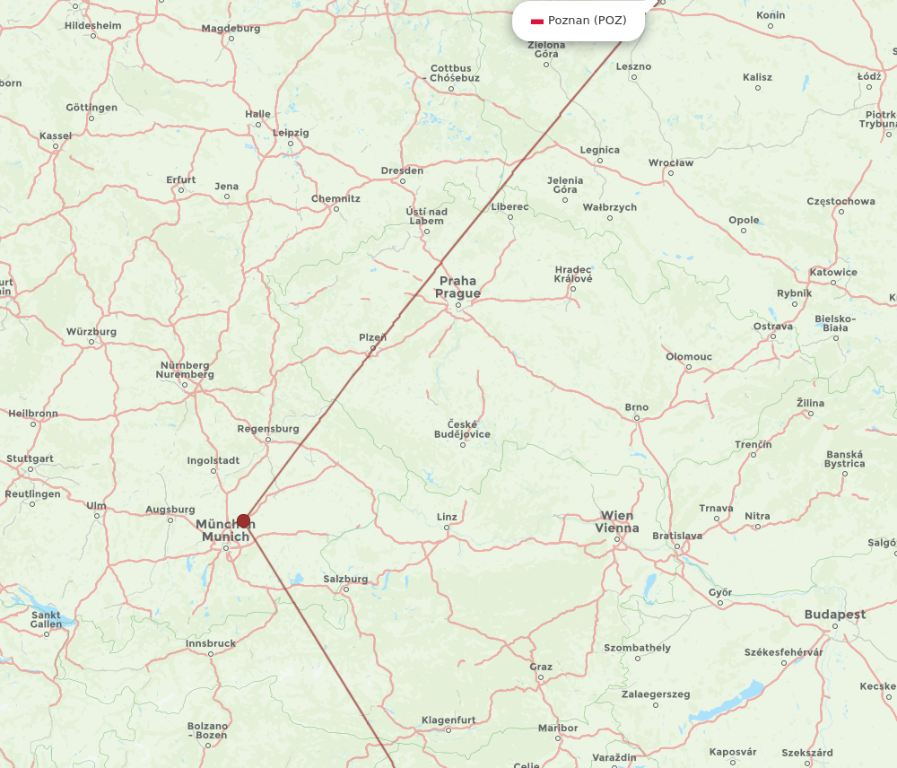 RJK-POZ flight routes
