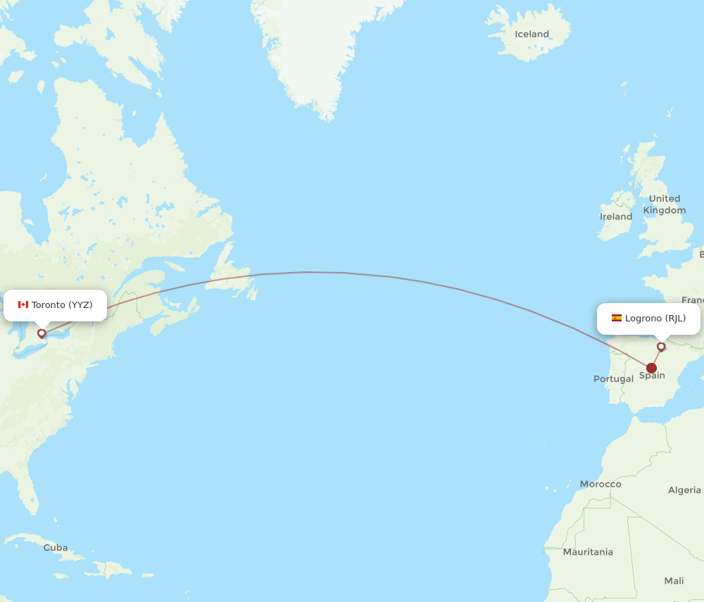 RJL-YYZ flight routes