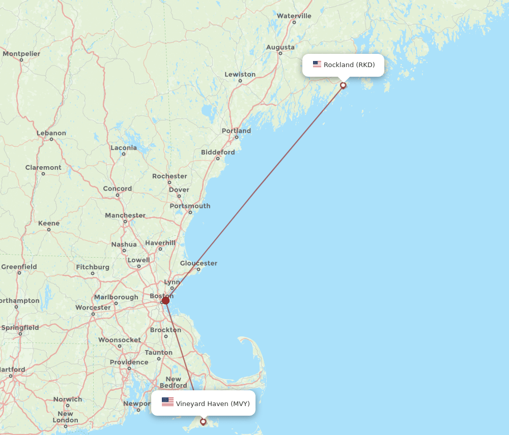 RKD to MVY flights and routes map