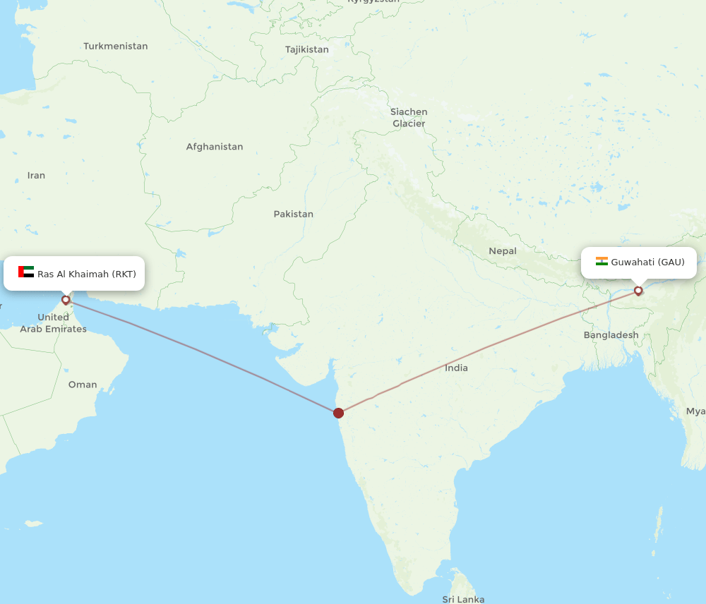 RKT-GAU flight routes
