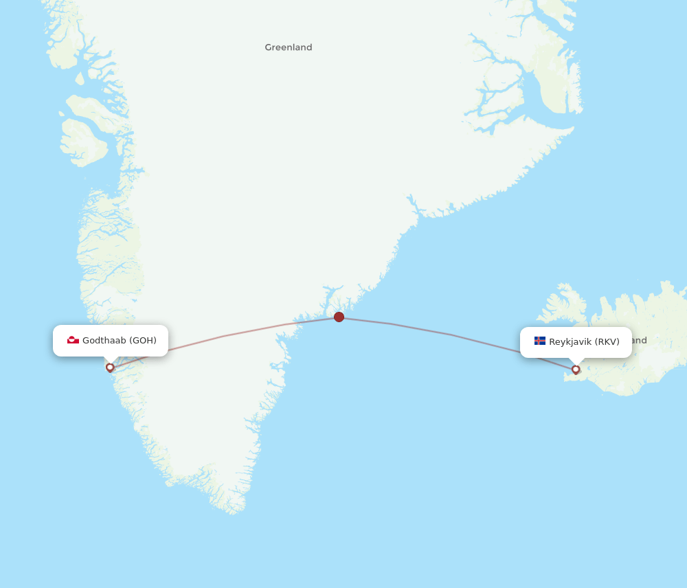 RKV-GOH flight routes