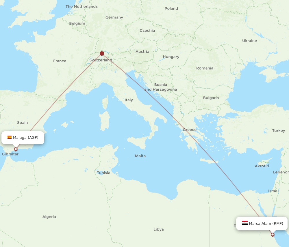 RMF to AGP flights and routes map