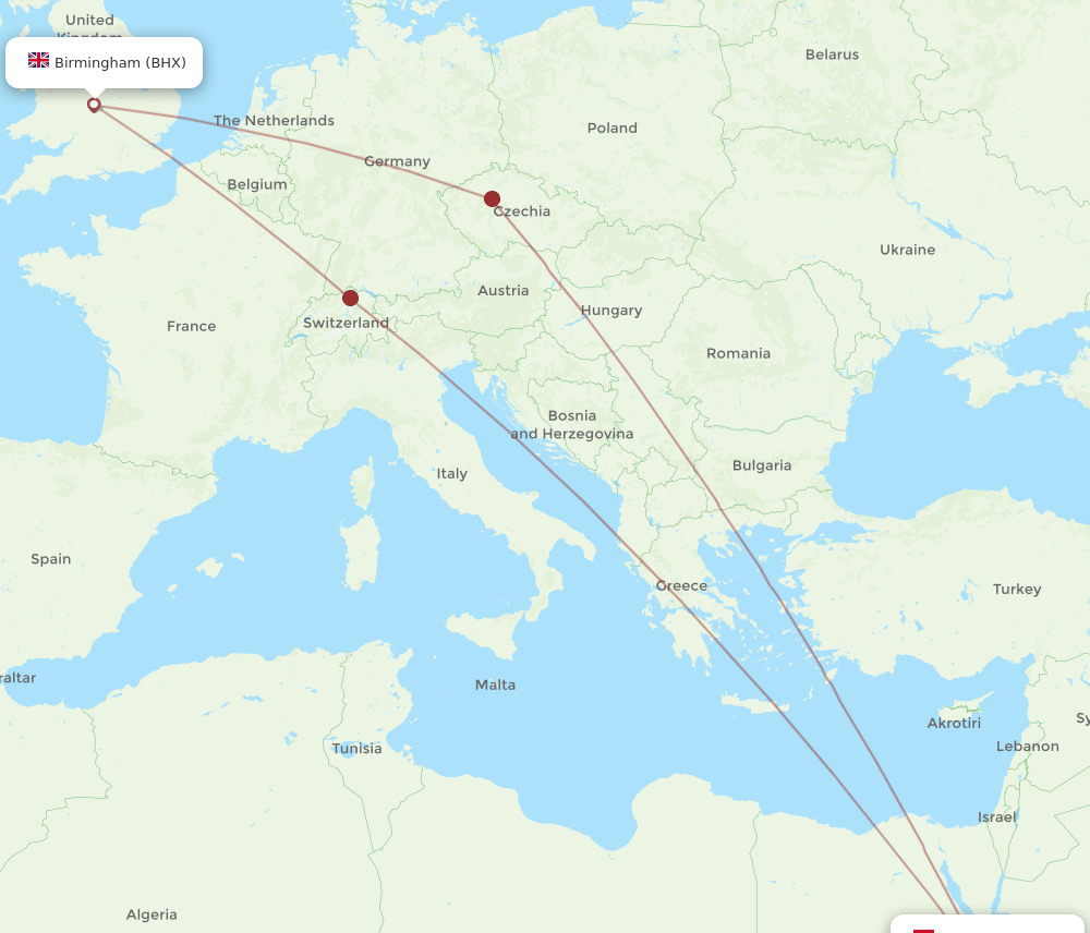 RMF-BHX flight routes