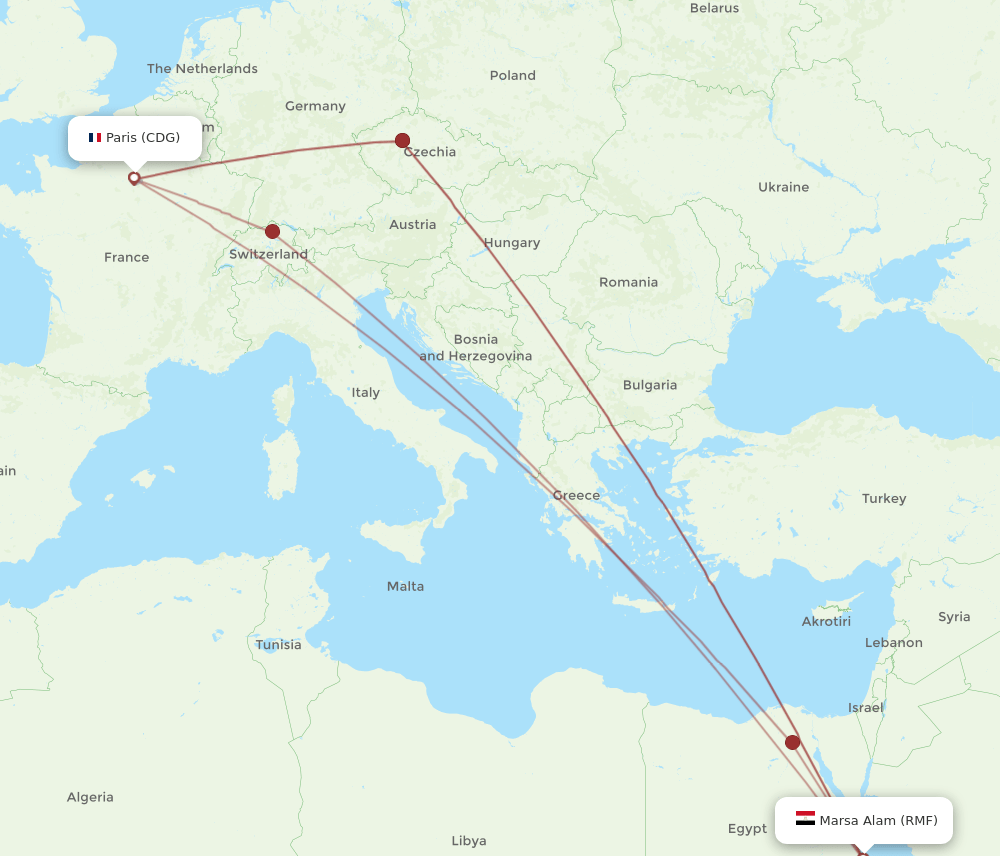 RMF-CDG flight routes