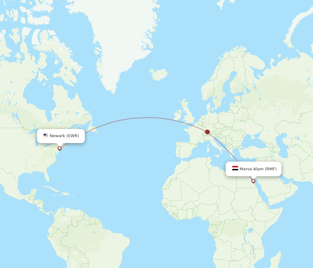 RMF-EWR flight routes