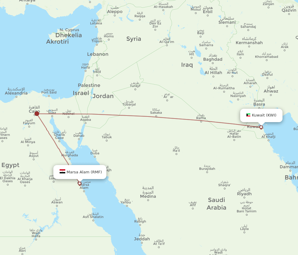 RMF-KWI flight routes