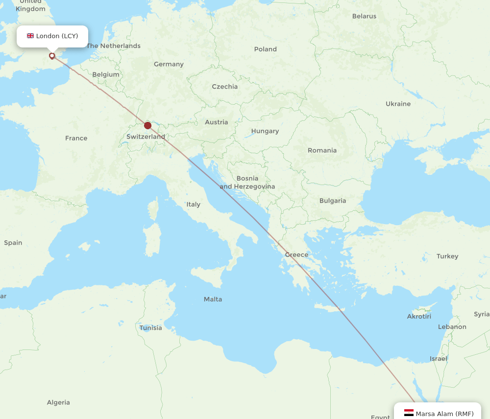 RMF-LCY flight routes