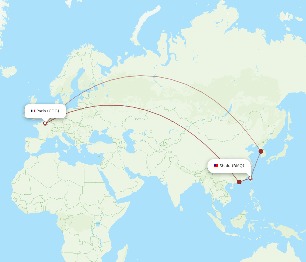 RMQ-CDG flight routes
