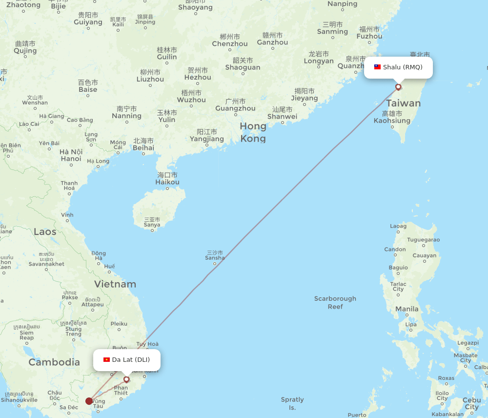 RMQ-DLI flight routes