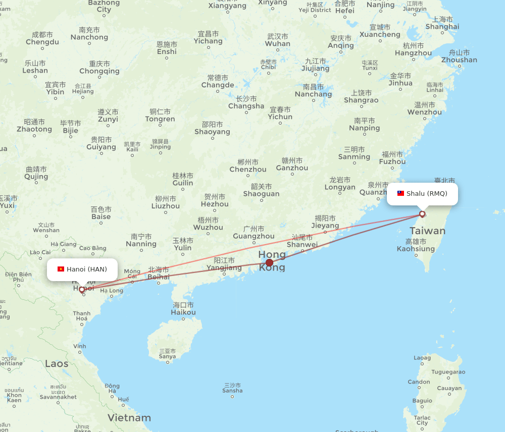 RMQ-HAN flight routes