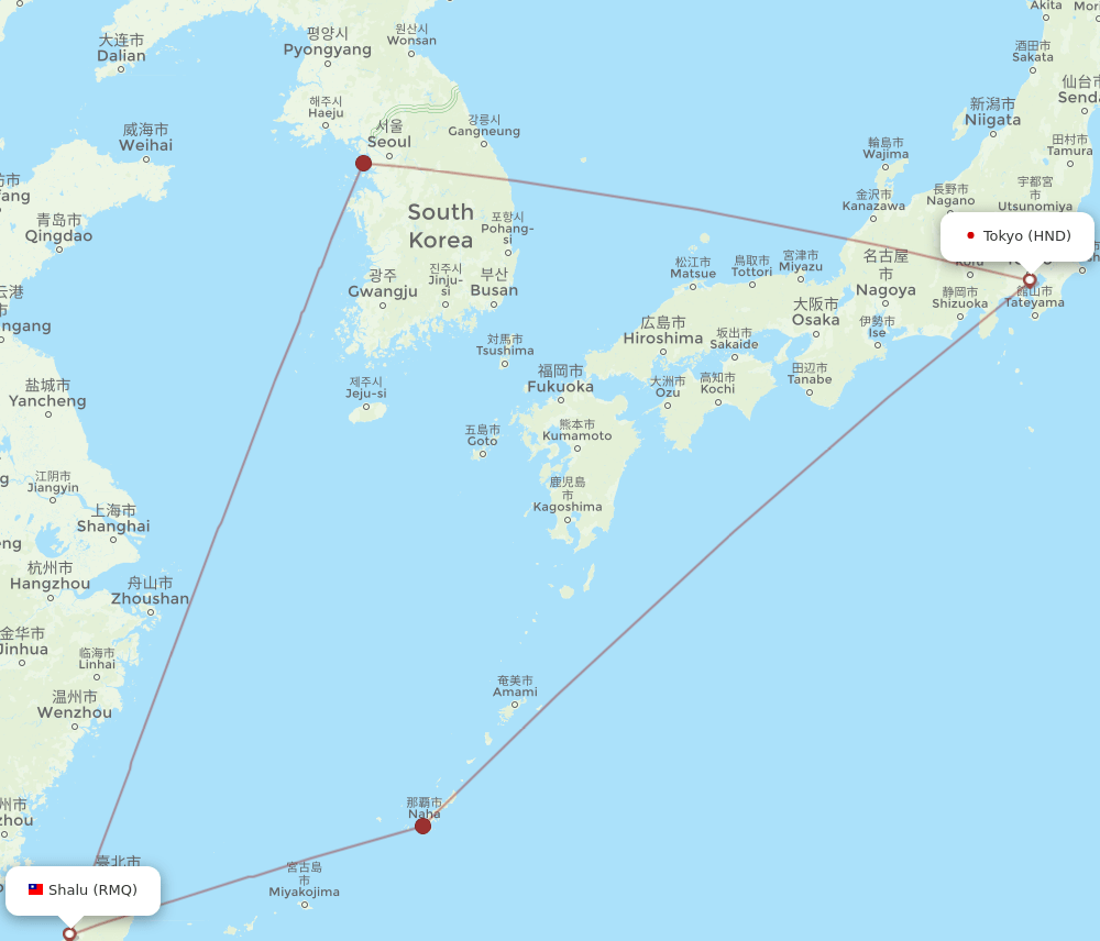 RMQ-HND flight routes