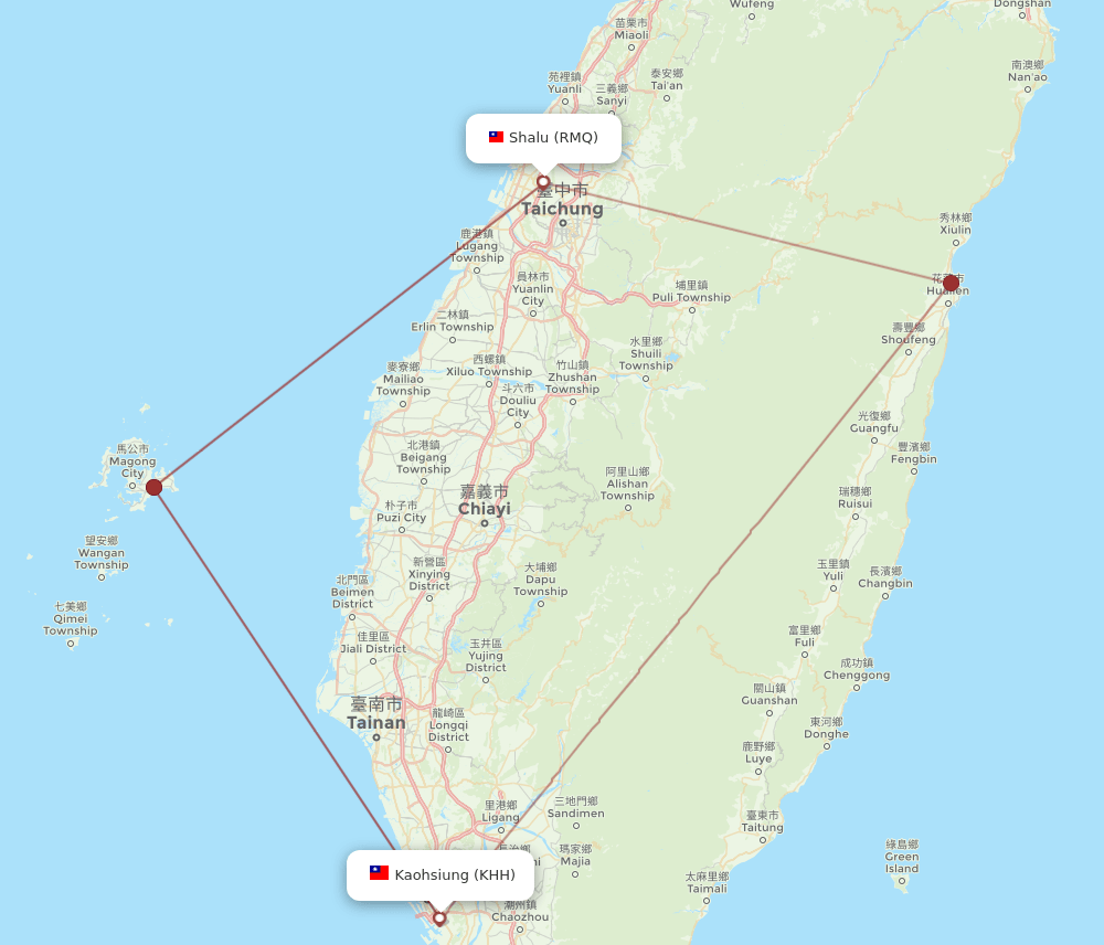 RMQ-KHH flight routes