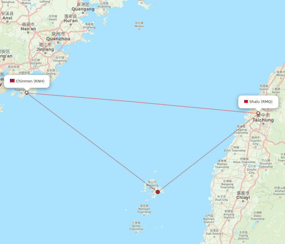 RMQ-KNH flight routes