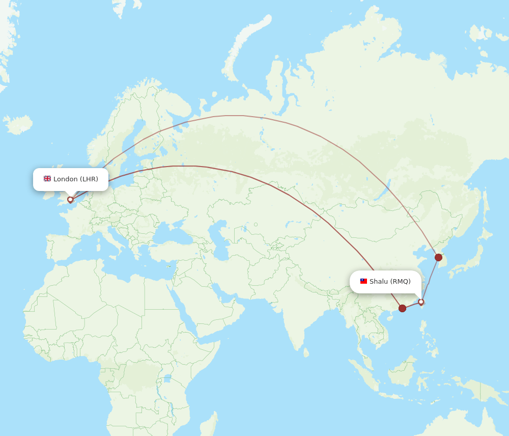 RMQ-LHR flight routes