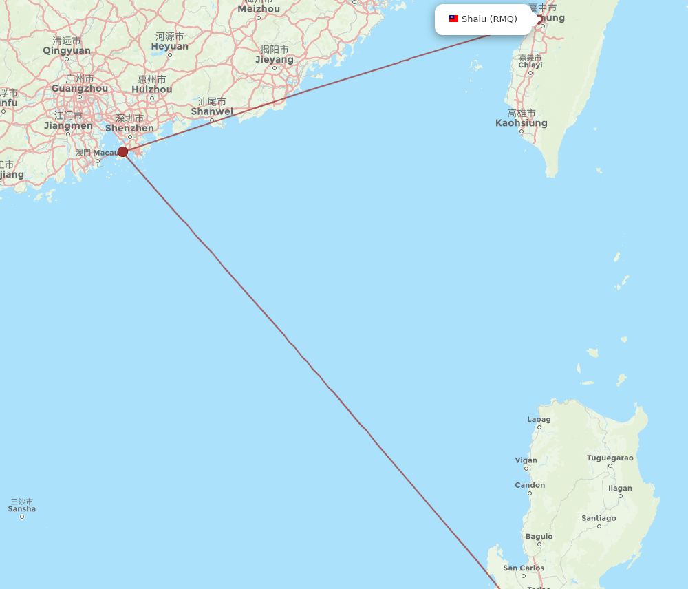 RMQ-MNL flight routes