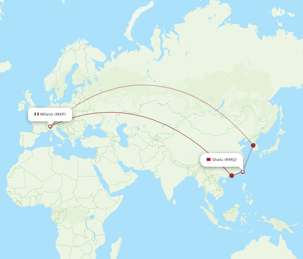 RMQ-MXP flight routes
