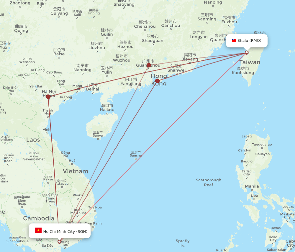 RMQ-SGN flight routes