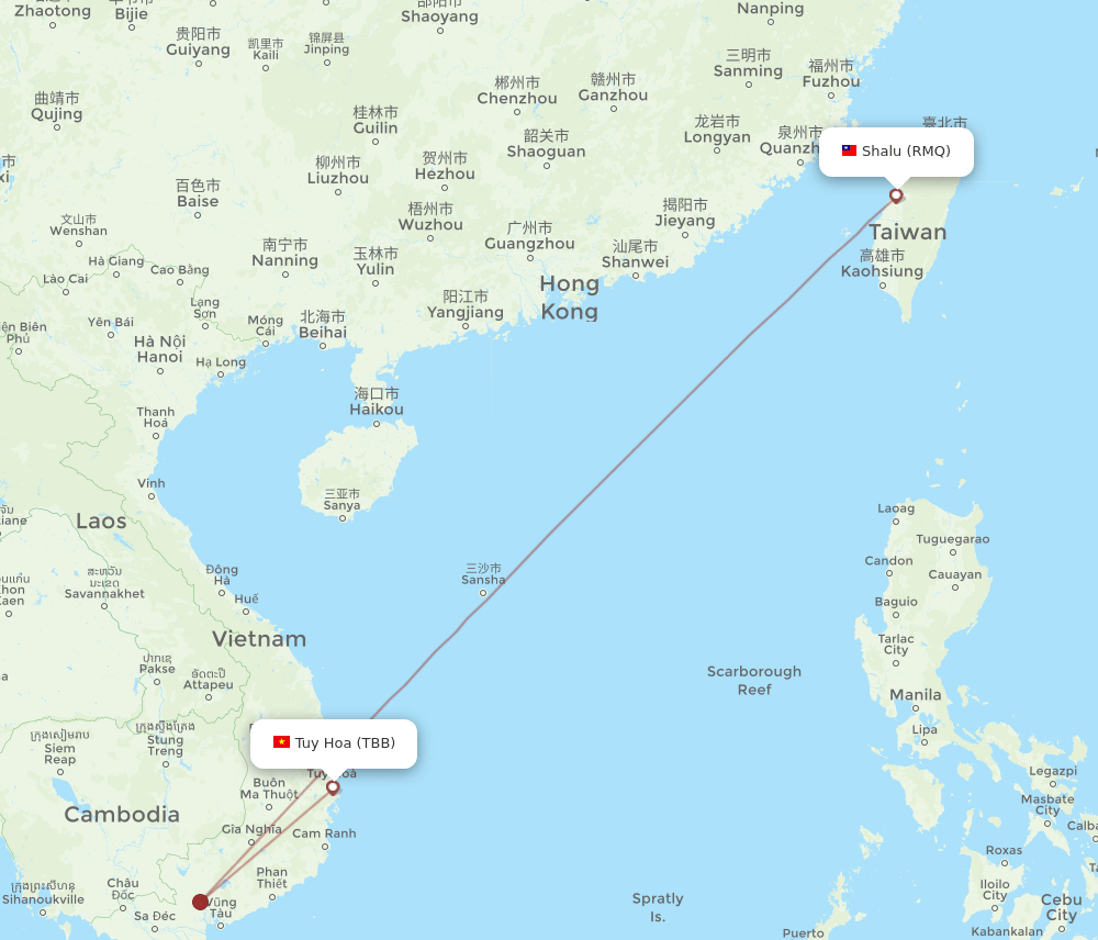 RMQ-TBB flight routes