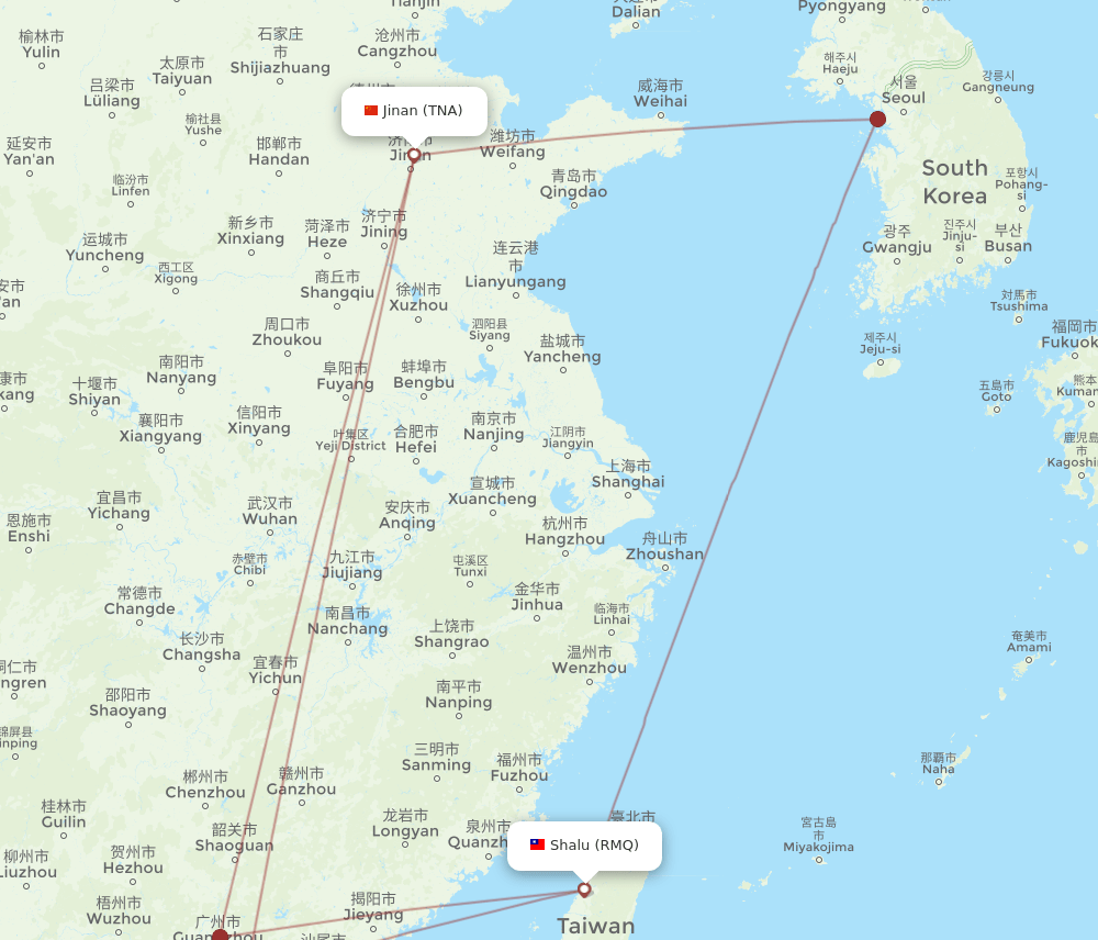 RMQ-TNA flight routes