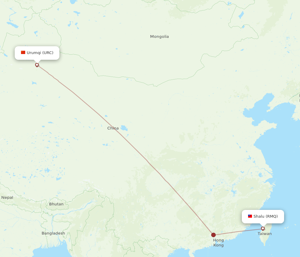 RMQ-URC flight routes