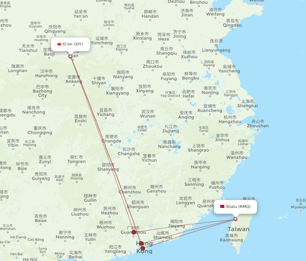 RMQ-XIY flight routes