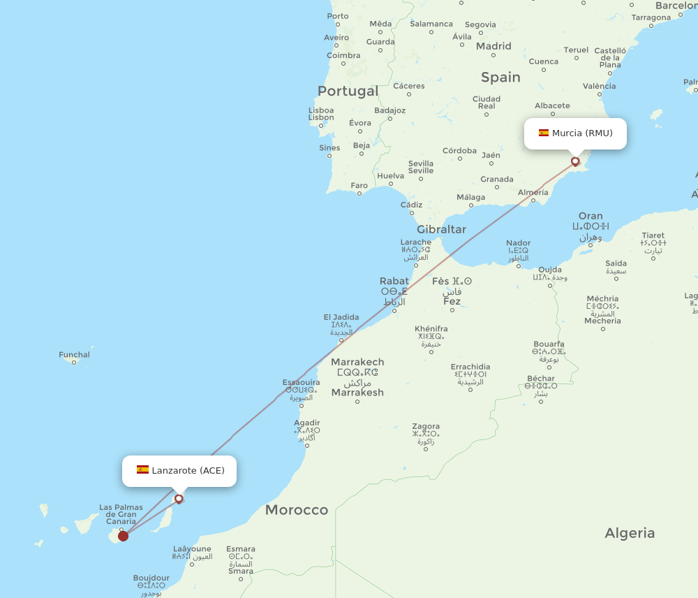 RMU-ACE flight routes