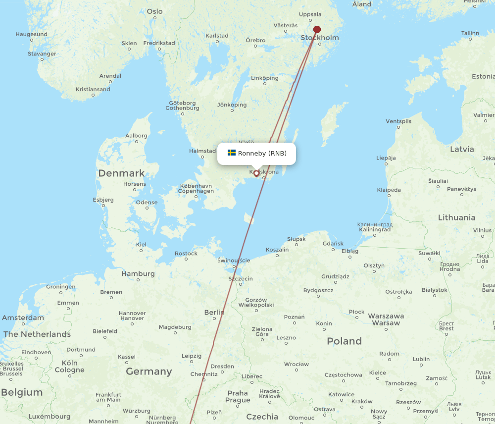 RNB to MUC flights and routes map