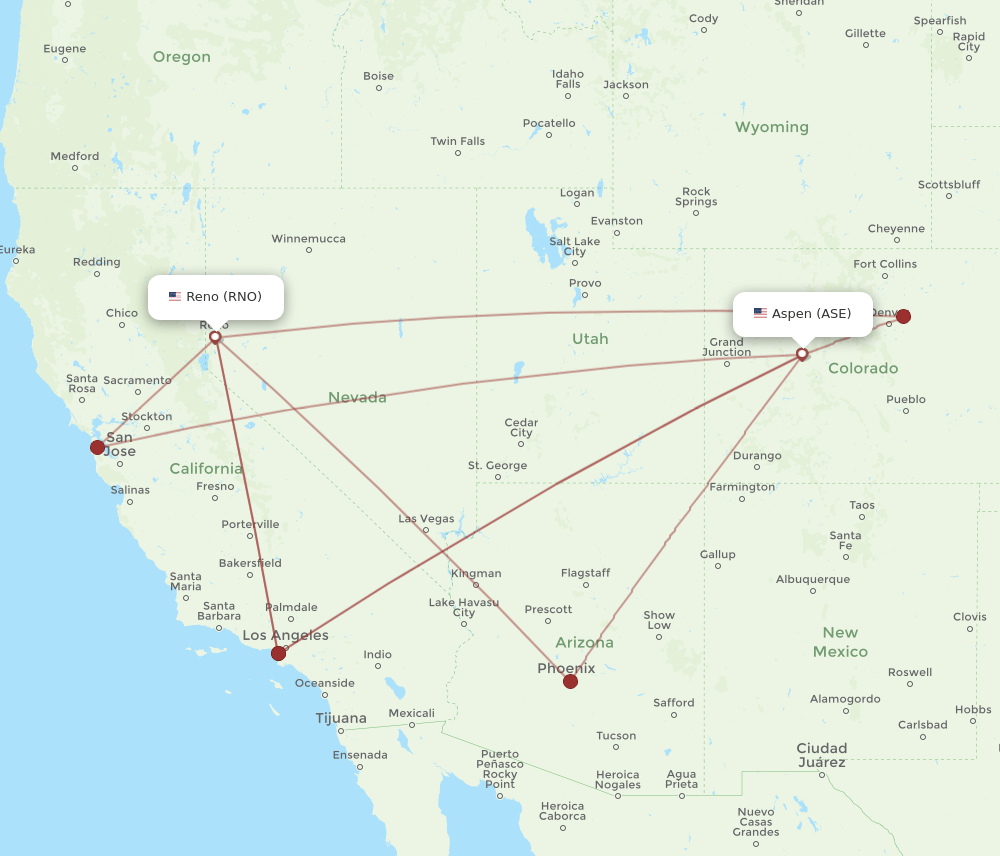 RNO-ASE flight routes