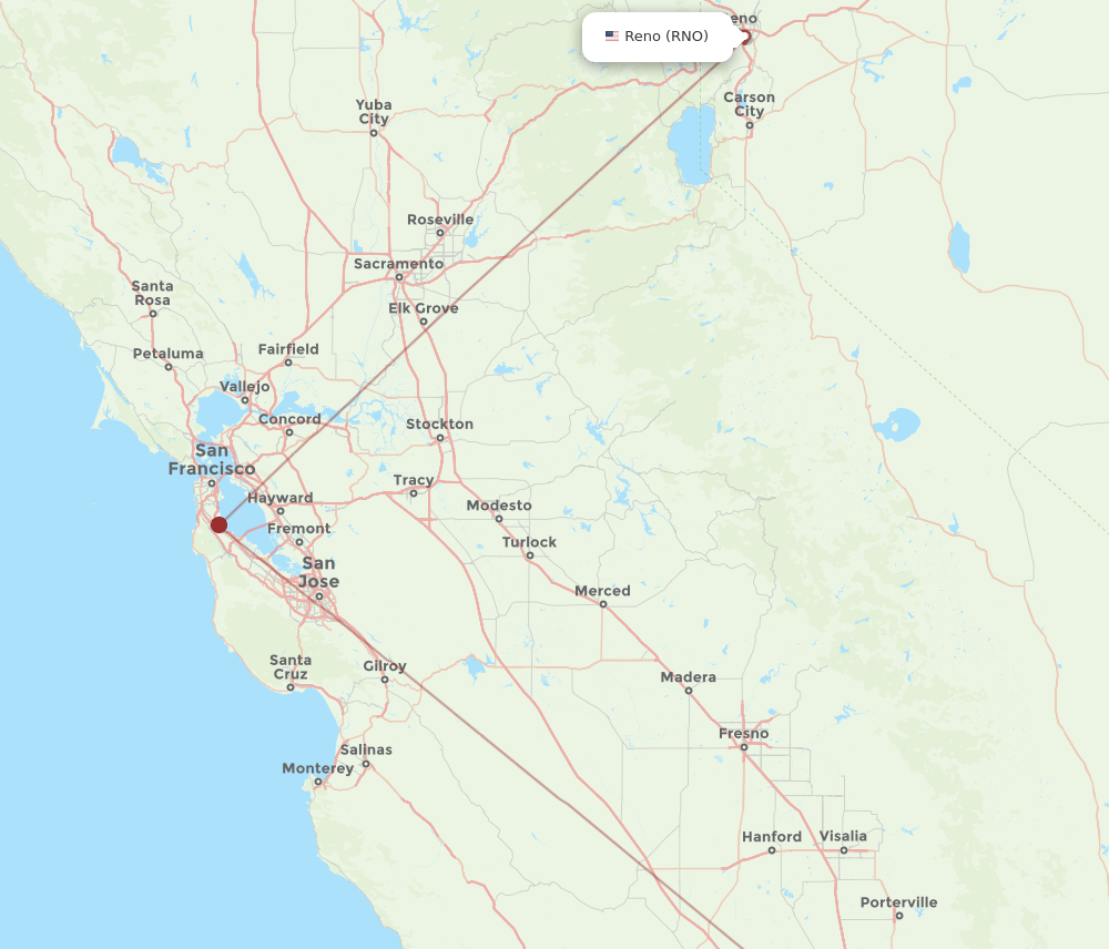 RNO-BFL flight routes