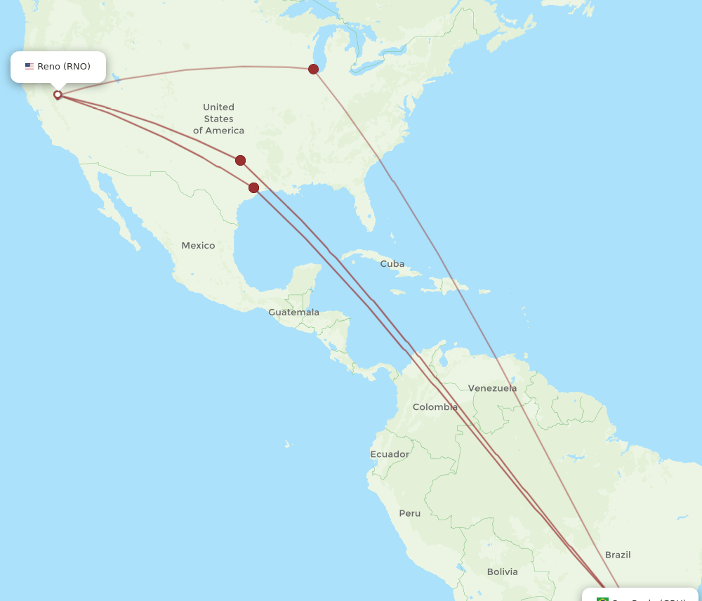 RNO-GRU flight routes