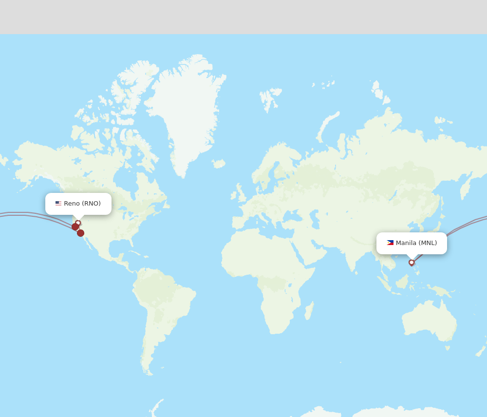 RNO-MNL flight routes