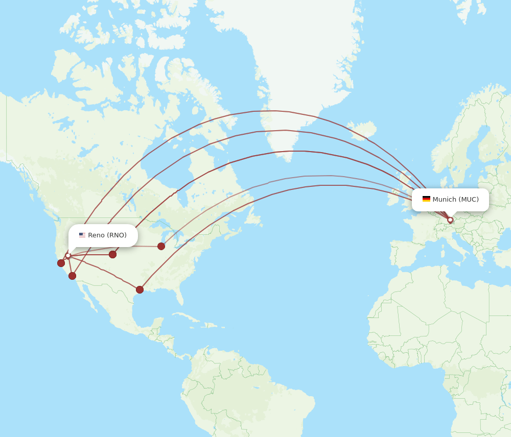 RNO-MUC flight routes