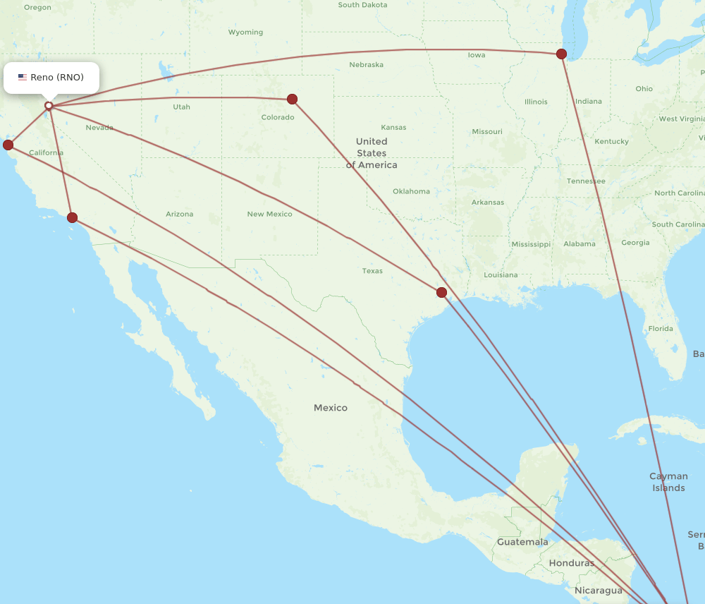 RNO-PTY flight routes