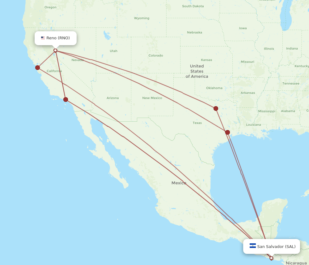 RNO-SAL flight routes