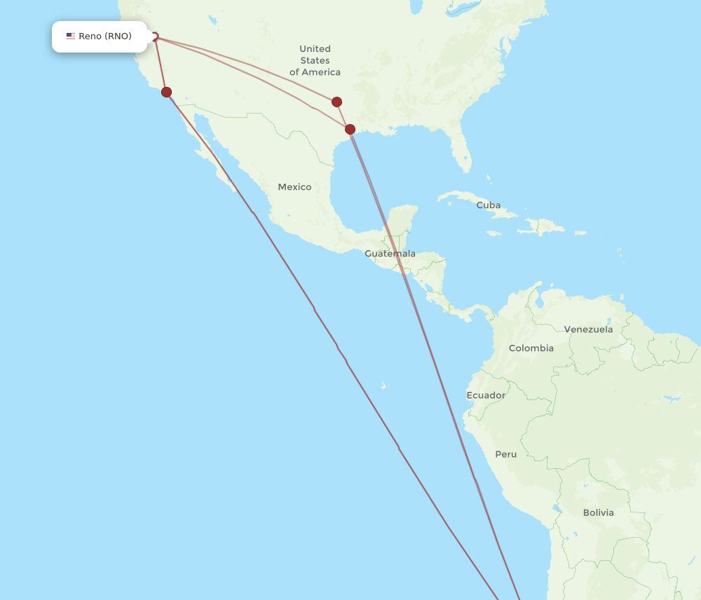 RNO-SCL flight routes
