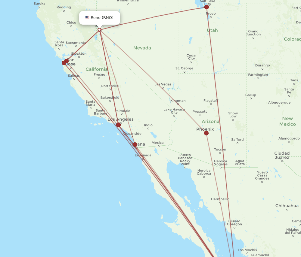 RNO-SJD flight routes