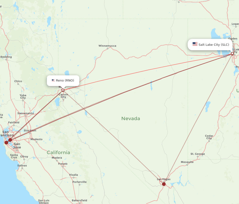 RNO-SLC flight routes