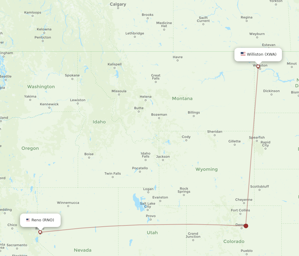 RNO-XWA flight routes