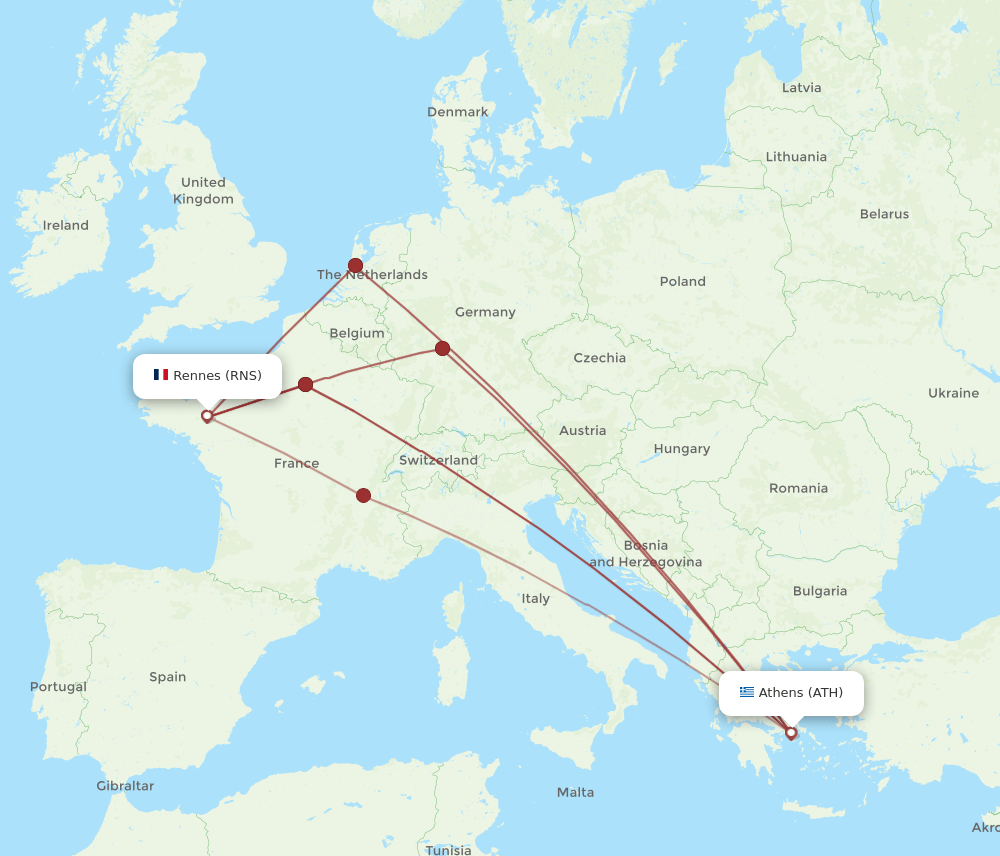 RNS-ATH flight routes