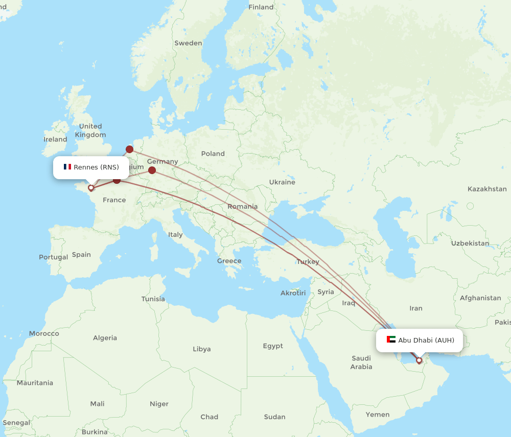RNS-AUH flight routes